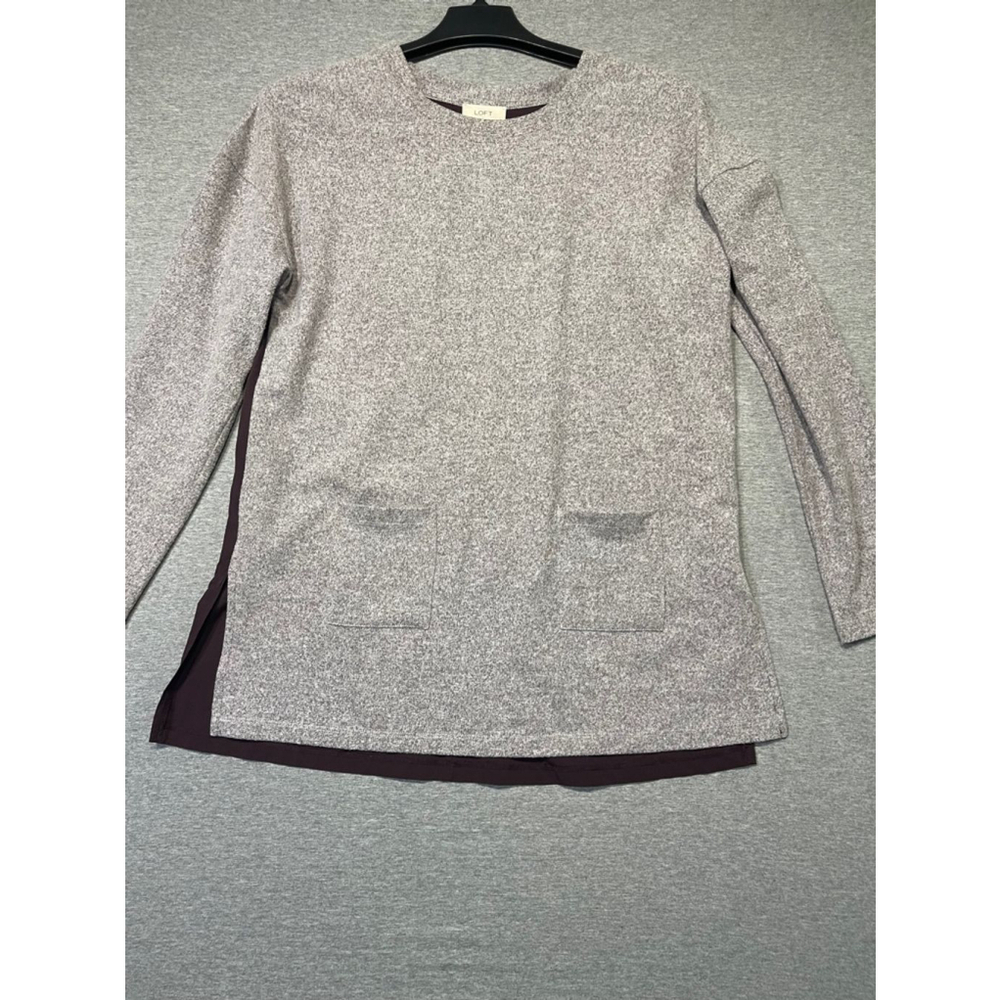 Women's LOFT brown and burgundy Long Sleeve Top - Size L